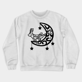 Moon Bunny Tribal Tattoo Crewneck Sweatshirt